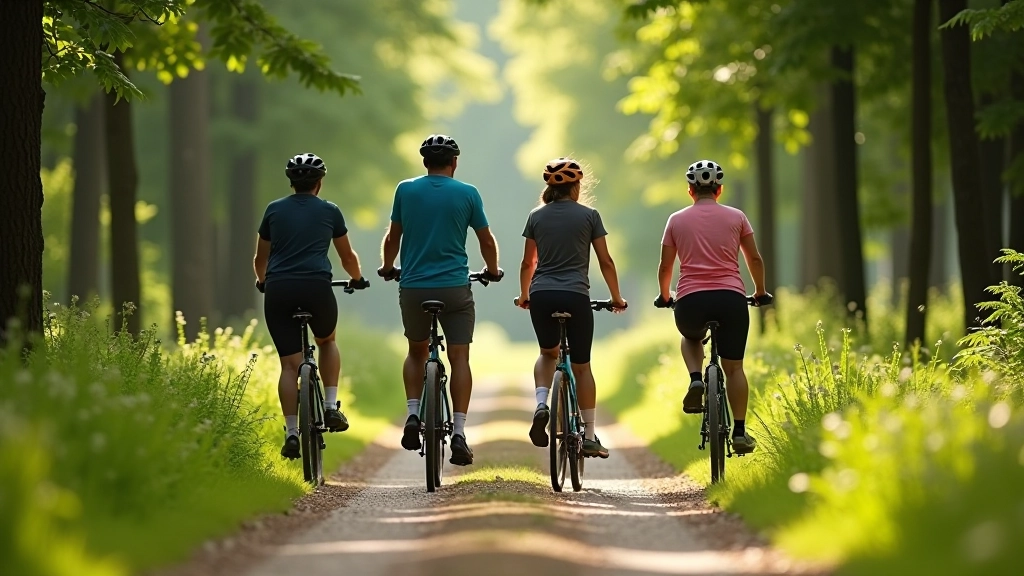 Skupinka cyklistů na odpočinku v přírodě